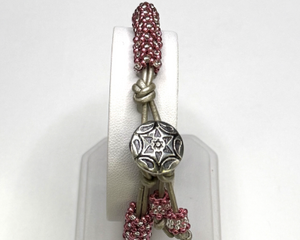 Leather and beaded bracelet